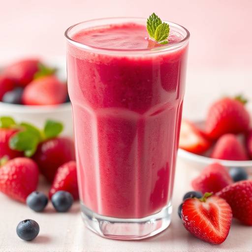 A vibrant berry smoothie in a glass